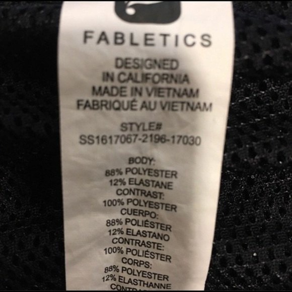 Fabletics Shirt Womens Small Black White Constellation Vanessa Workout Top Mesh‎ - Picture 7 of 8